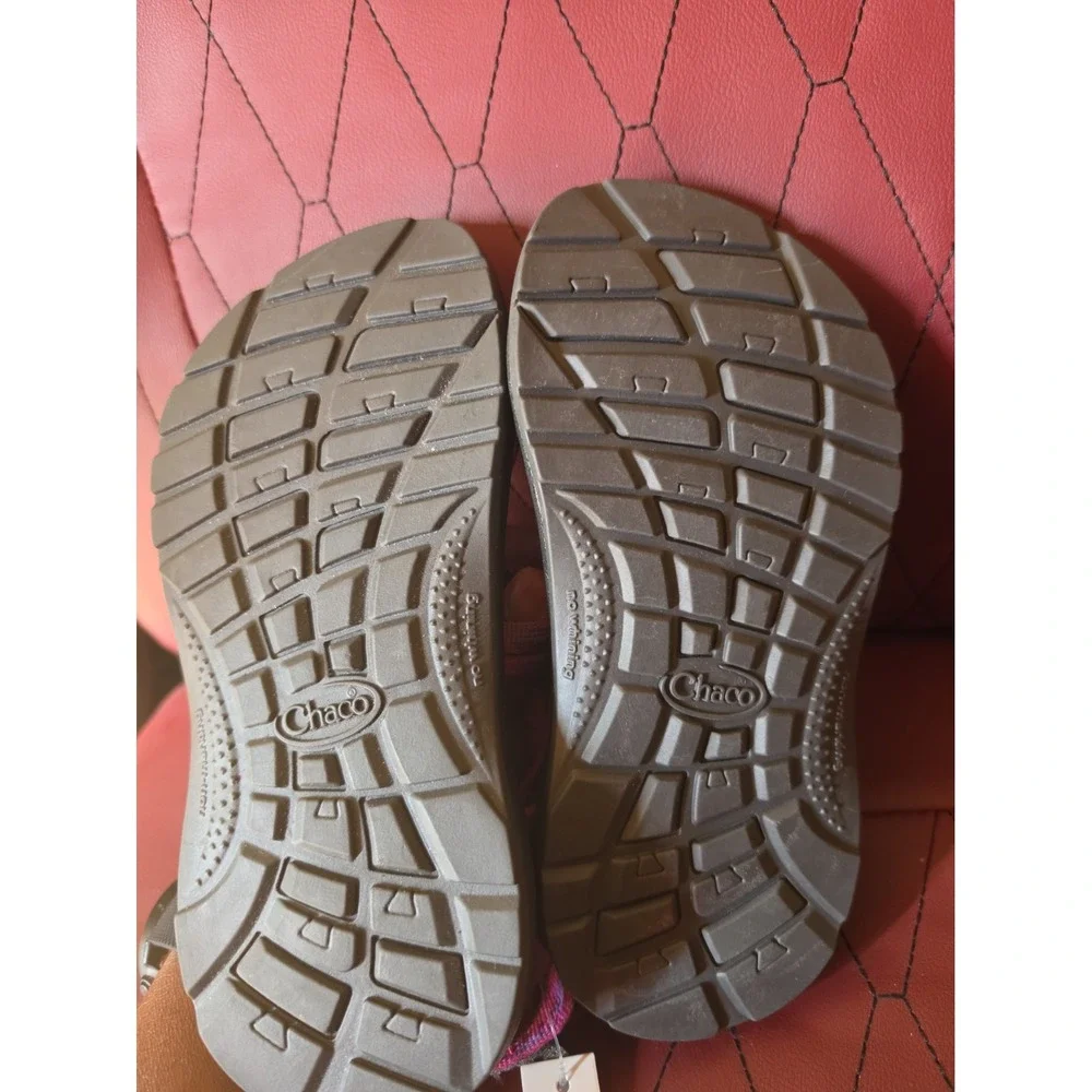 Big Girl's Sz 2 Youth Chaco's  Ecotread Sandals Red Purple Worn Once